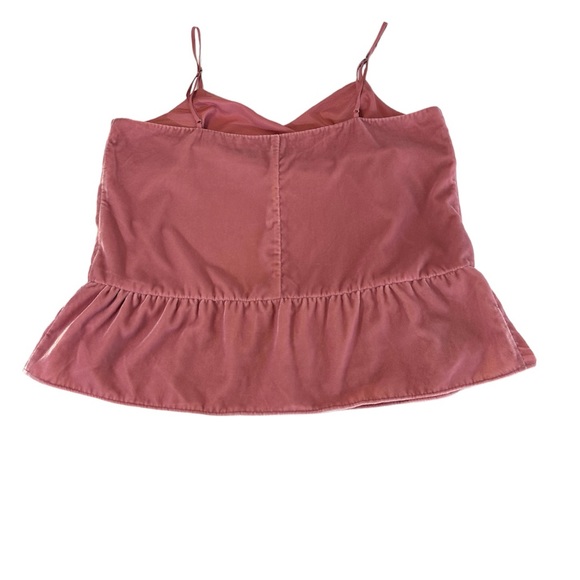 J. Crew Guava Pink Velvet Peplum Cami - Picture 2 of 4